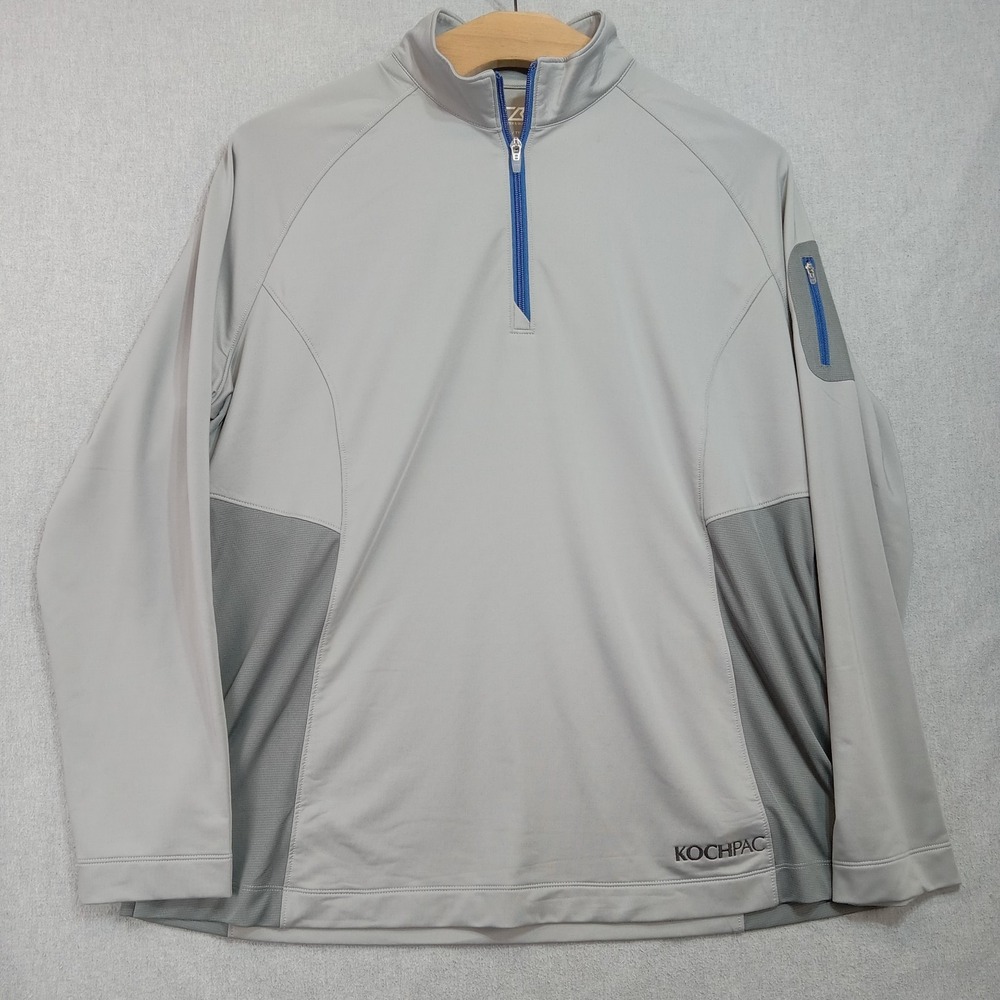 KOCHPAC Cutter & Buck Mens 3XL Gray Golf Pullover Stretch 1/2 Zip Lobby Politics